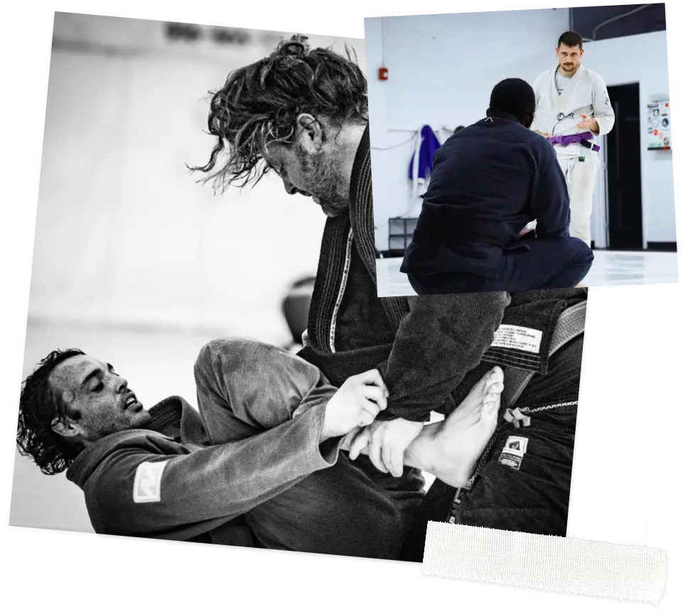 Students training BJJ